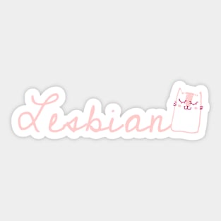 Pink Lesbian Cat Sticker